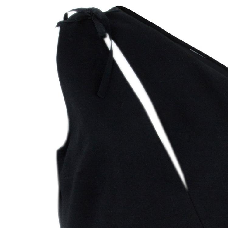 Pre Owned Balmain Black One Shoulder Fitted Dress L