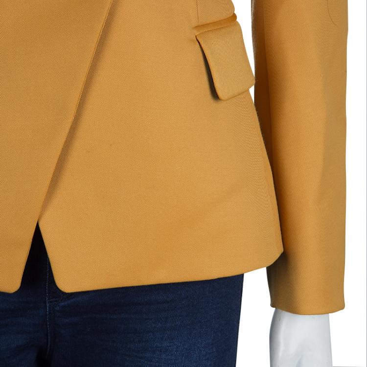 مملوكة مسبقًا Balmain Mustard Yellow Double-Breasted Wool Blazer M