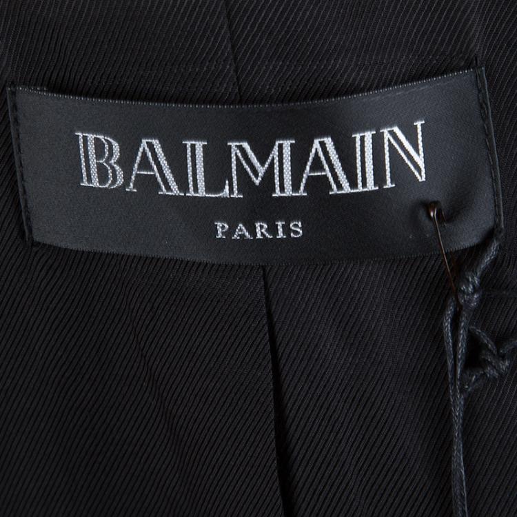 مملوكة مسبقًا Balmain Mustard Yellow Double-Breasted Wool Blazer M