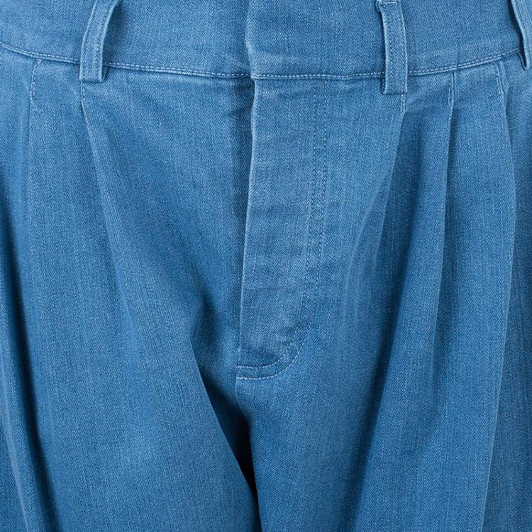 Pre Owned Balmain Denim Pleated Trousers M