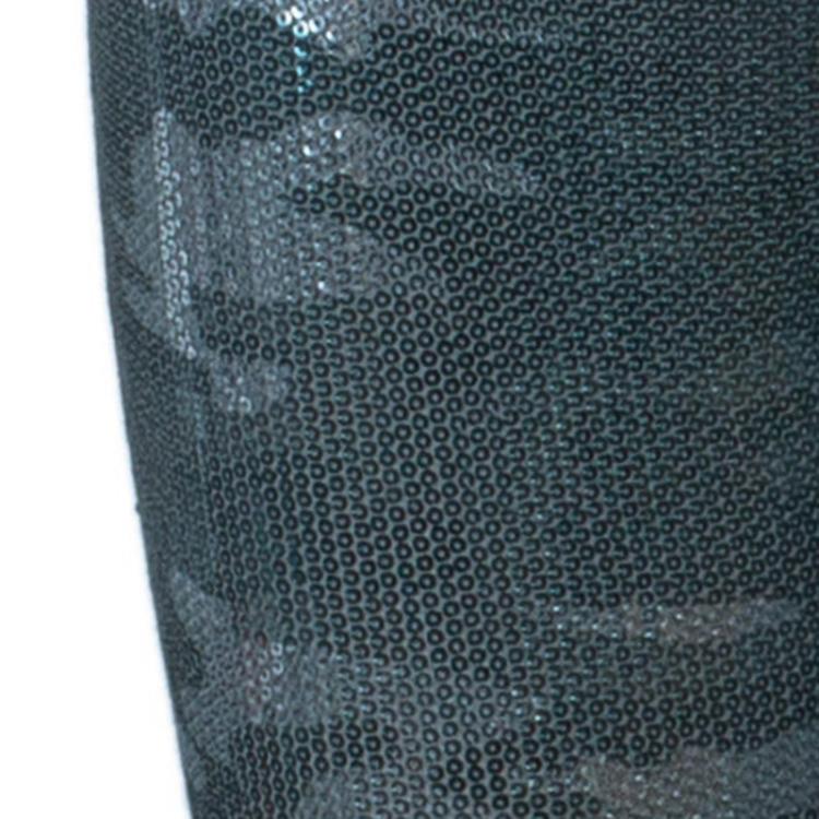 Pre Owned Balmain Camouflage Sequin Trousers M