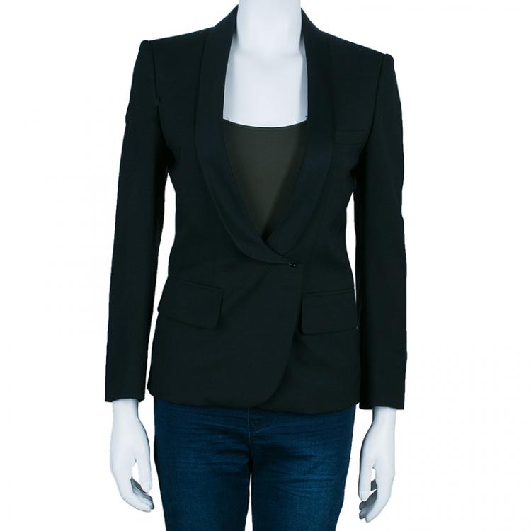 Pre Owned Balmain Black Single Breasted Blazer M 