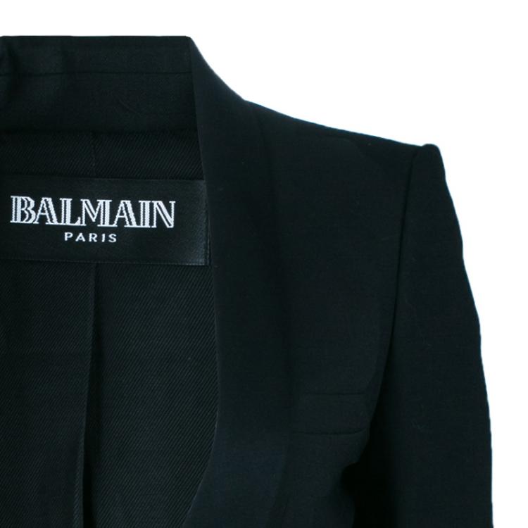 Pre Owned Balmain Black Single Breasted Blazer M 