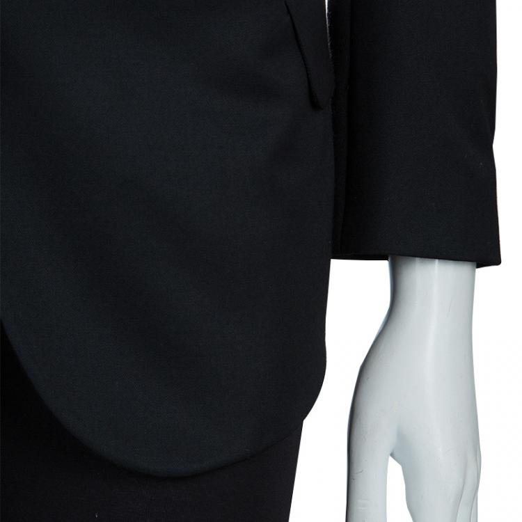 Pre Owned Balmain Black Embellished Motif Wool Blazer S