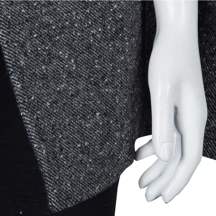Pre Owned Balmain Grey Wool Cape Coat S