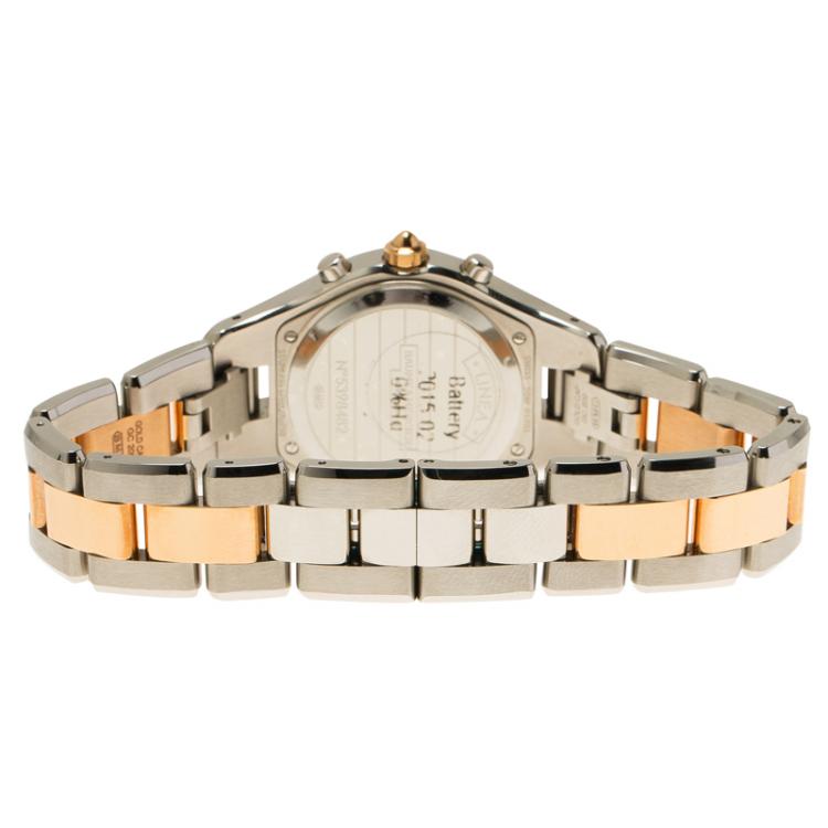 Pre Owned Baume and Mercier Silver Gold-Plated Stainless Steel Linea Women's Wristwatch 32MM