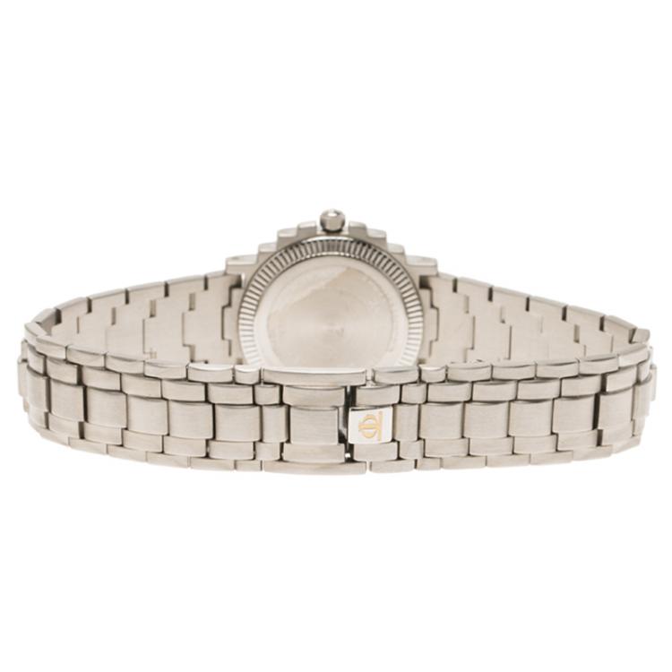 Pre Owned Baume & Mercier White Stainless Steel Diamond Riviera Women's Wristwatch 26MM