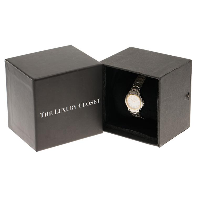 Pre Owned Baume & Mercier White Stainless Steel Diamond Riviera Women's Wristwatch 26MM