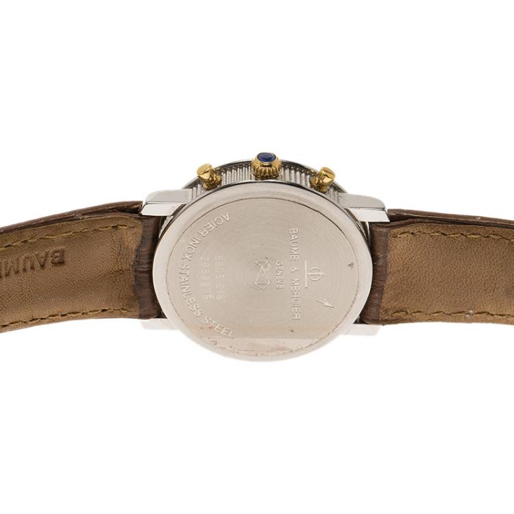Pre Owned Baume & Mercier White Stainless Steel Classic Women's Wristwatch 28MM