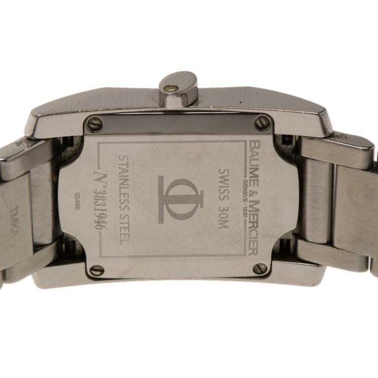 Pre Owned Baume and Mercier White Stainless Steel Diamant 65488 Women's Wristwatch 23MM
