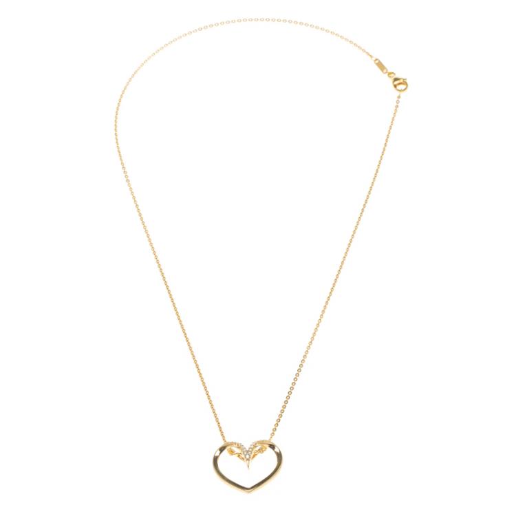 Pre Owned Bernhard H. Mayer Milena Heart Diamond 18k Yellow Gold Pendant 