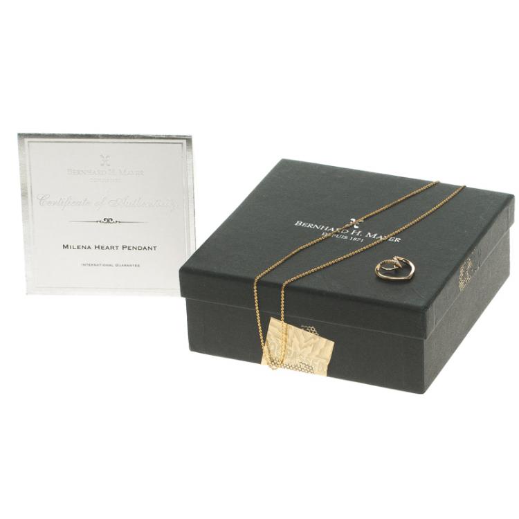 Pre Owned Bernhard H. Mayer Milena Heart Diamond 18k Yellow Gold Pendant 
