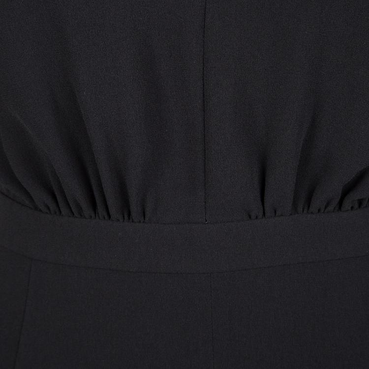 Pre Owned Boss By Hugo Boss Black Plunge Halter Neck Diwendyn Maxi Dress L