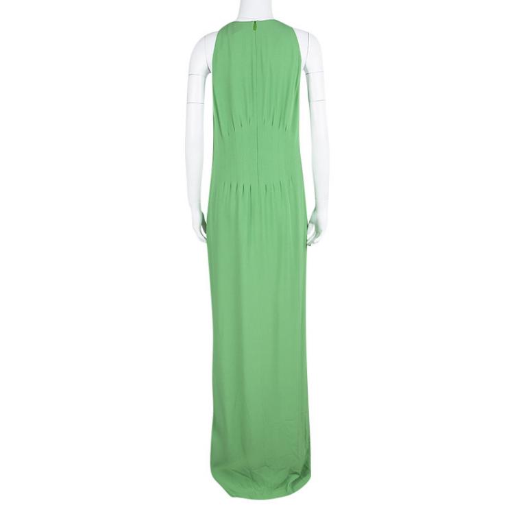 Pre Owned Boss By Hugo Boss Green Sleeveless V-Neck Dallisia Dress M