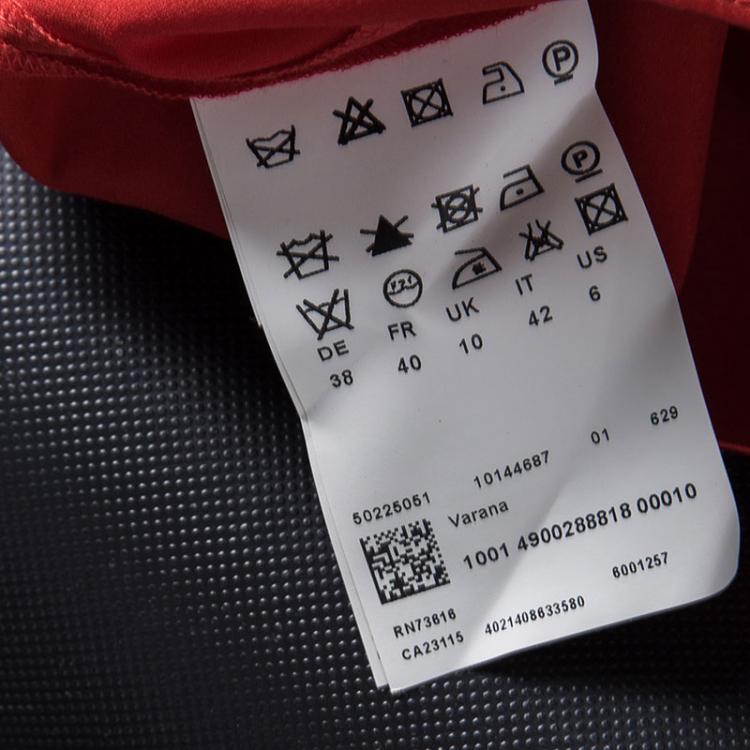 مملوكة مسبقًا Boss by Hugo Boss Red Silk Satin Varana Maxi Skirt M