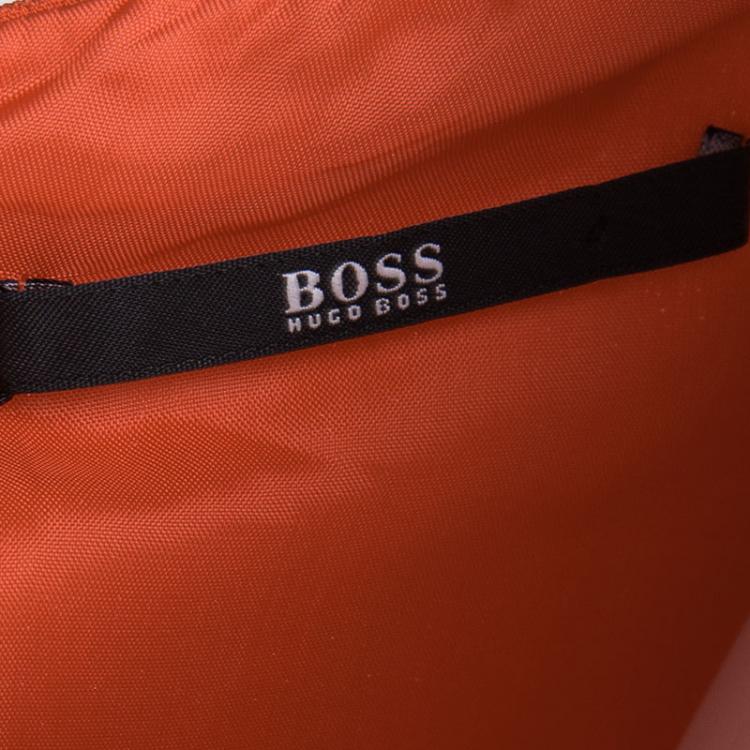 Pre Owned Boss By Hugo Boss Orange Sleeveless V-Neck Dallisia Dress L