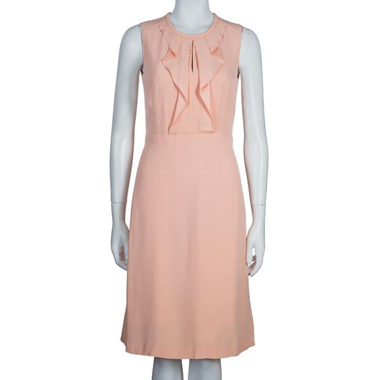 Pre Owned Boss by Hugo Boss Pink Ruffle Detail Dress S
