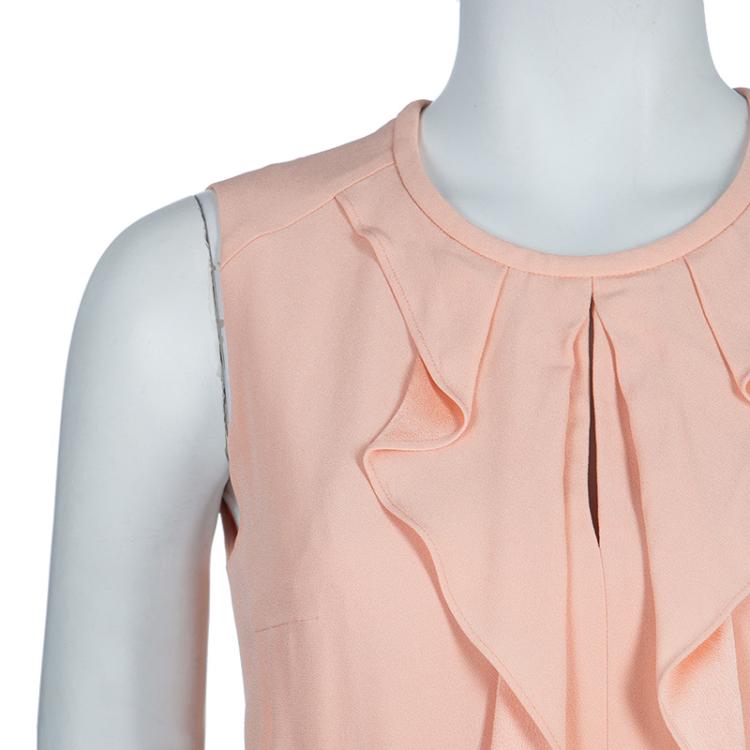 Pre Owned Boss by Hugo Boss Pink Ruffle Detail Dress S