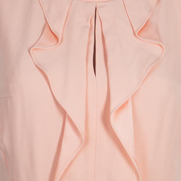 Pre Owned Boss by Hugo Boss Pink Ruffle Detail Dress S