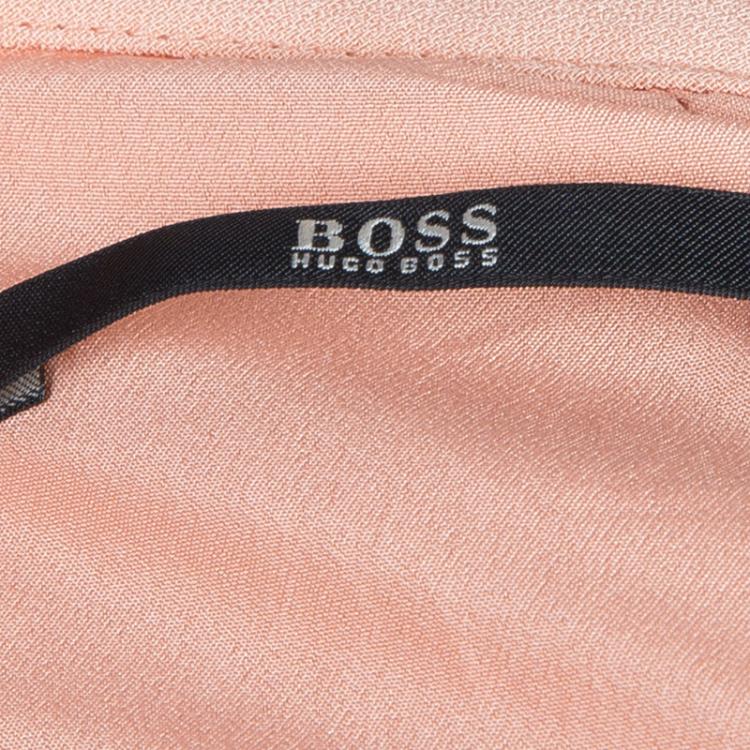 Pre Owned Boss by Hugo Boss Pink Ruffle Detail Dress S