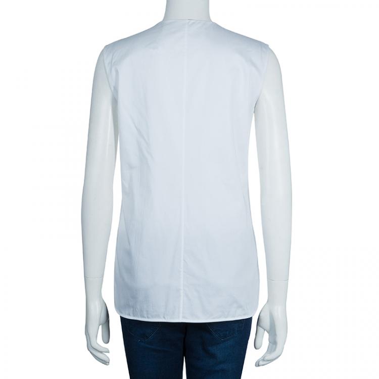 Pre Owned Boss by Hugo Boss White Sleeveless Top S