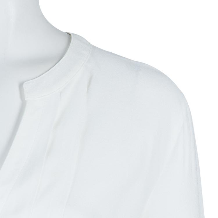 مملوكة مسبقًا Boss by Hugo Boss White Rimanda Blouse M
