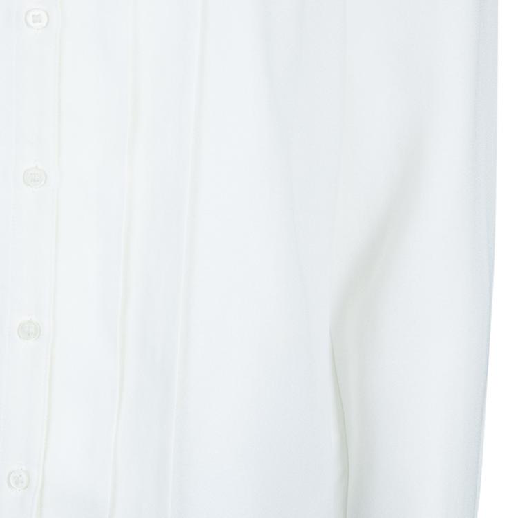 مملوكة مسبقًا Boss by Hugo Boss White Rimanda Blouse M