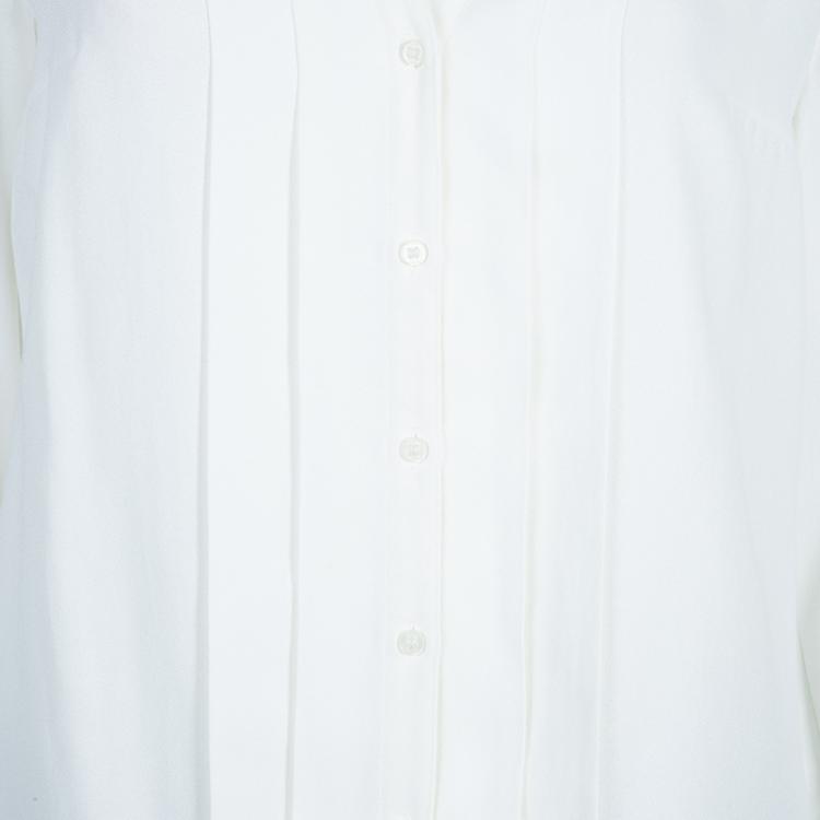 مملوكة مسبقًا Boss by Hugo Boss White Rimanda Blouse M
