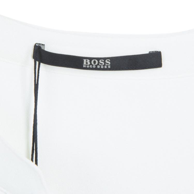 مملوكة مسبقًا Boss by Hugo Boss White Rimanda Blouse M