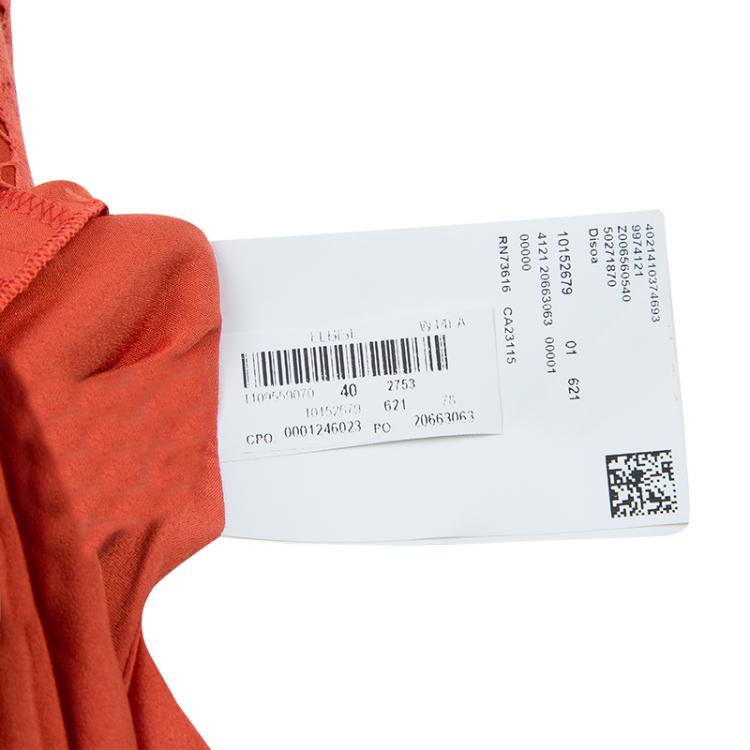 Pre Owned Boss by Hugo Boss Red Lace Detail Sleeveless Dress M