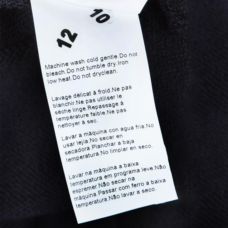 Pre Owned Boss By Hugo Boss Black Terry Cloth Applique Detail Top S