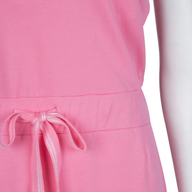 Pre Owned Boss By Hugo Boss Pink Knit Drawstring Waist Detail Sleeveless Dress M