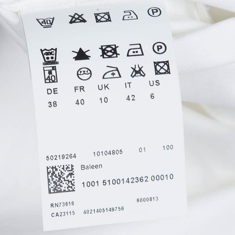 مملوكة مسبقًا Boss by Hugo Boss White Cotton Sleeveless Blouse M