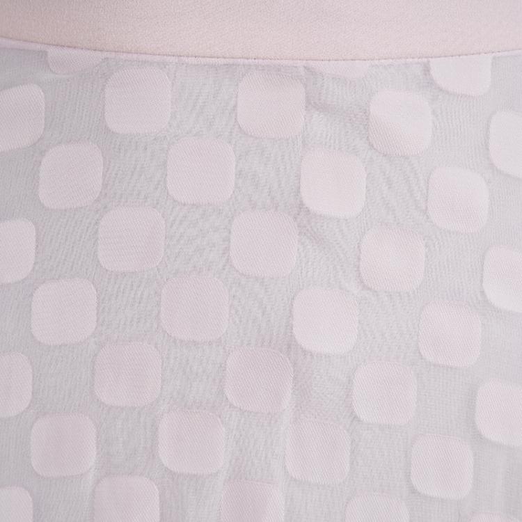 مملوكة مسبقًا Boss By Hugo Boss Baby Pink Chiffon Jacquard Vuna Skirt L