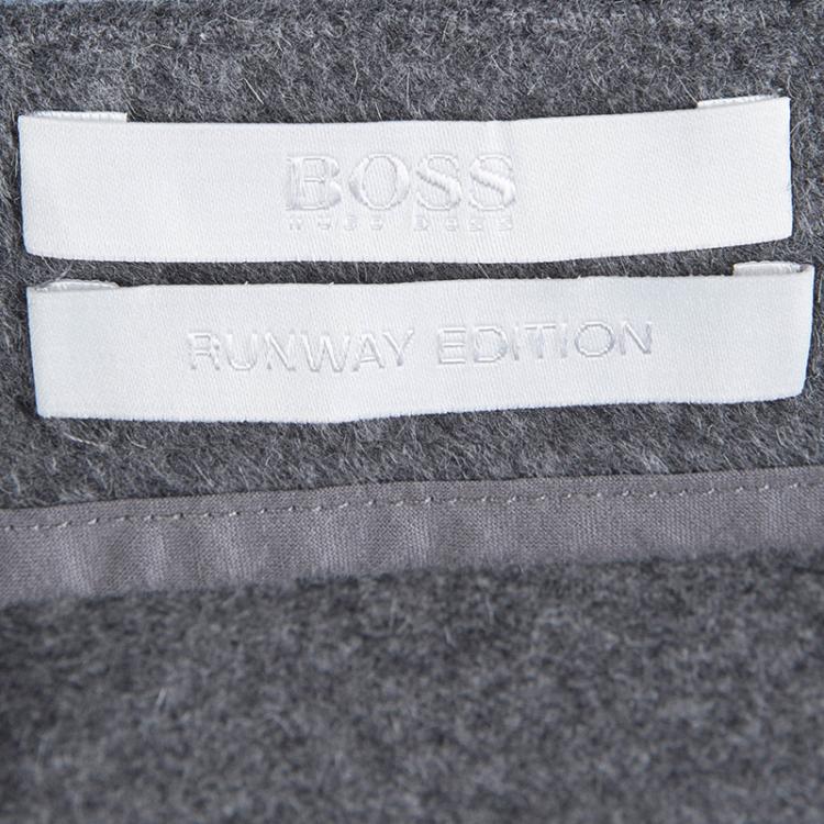 مملوكة مسبقًا Boss By Hugo Boss Runway Edition Grey Wool Tumena Trousers S