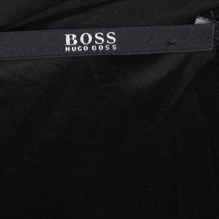 Pre Owned Boss By Hugo Boss Black Paneled Viluris Skirt L