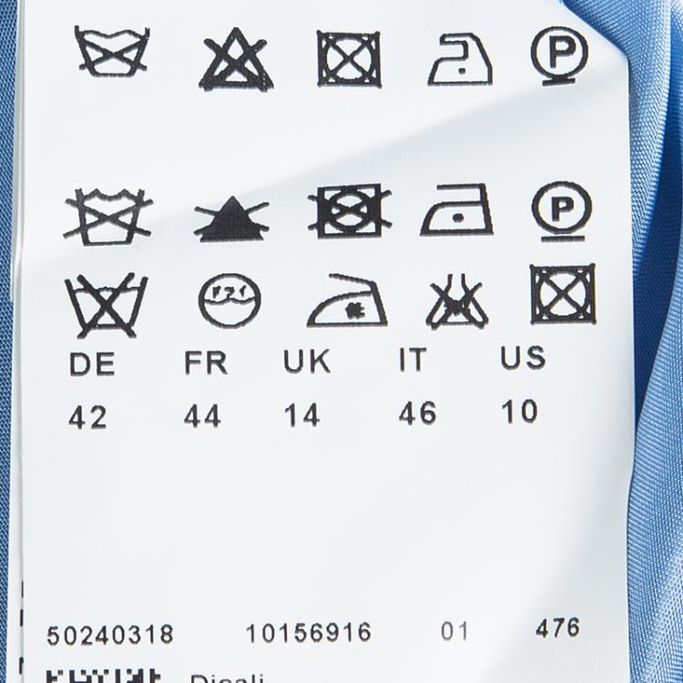 Pre Owned Boss By Hugo Boss Powder Blue Silk Panel Detail Sleeveless Disali Dress L
