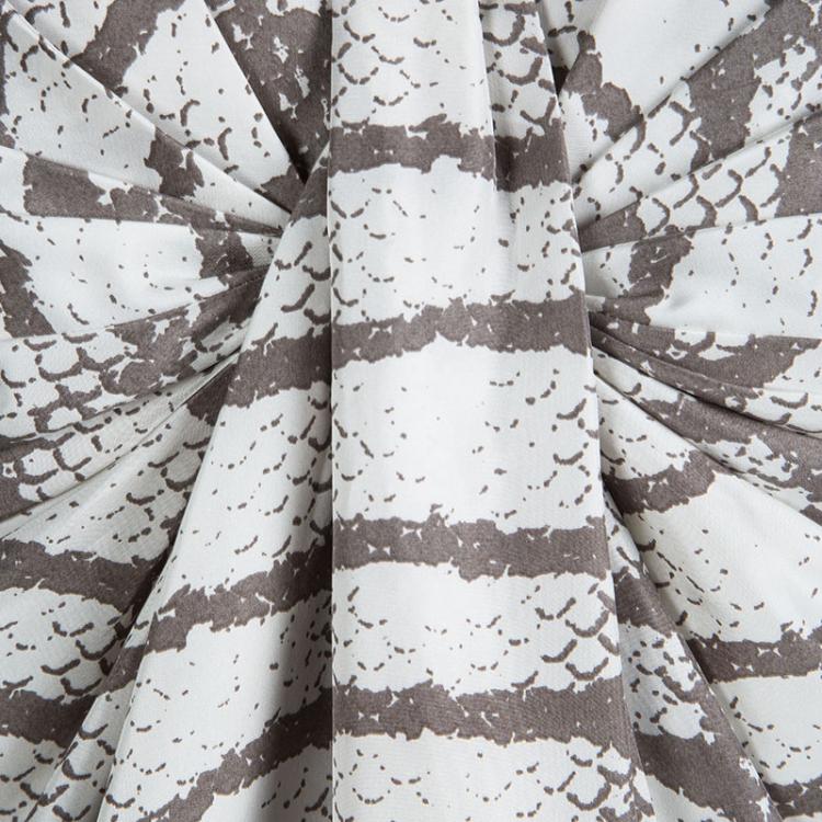 Pre Owned Boss by Hugo Boss Printed Silk Draped Doresa Dress M