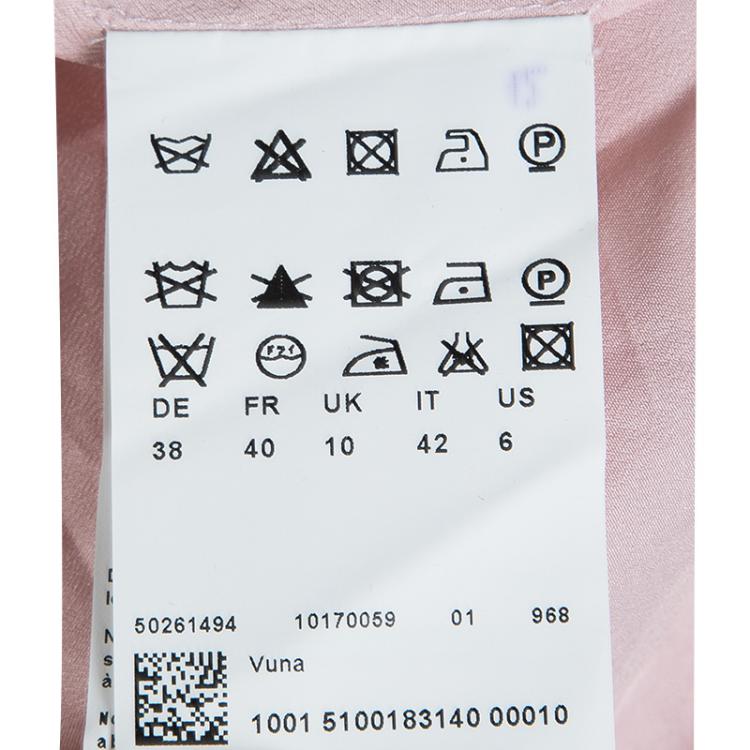 Pre Owned Boss By Hugo Boss Baby Pink Chiffon Jacquard Vuna Skirt M