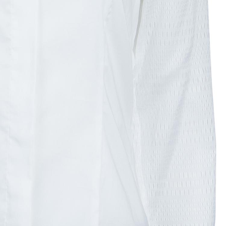 مملوكة مسبقًا Boss by Hugo Boss White Long Sleeve Blouse S