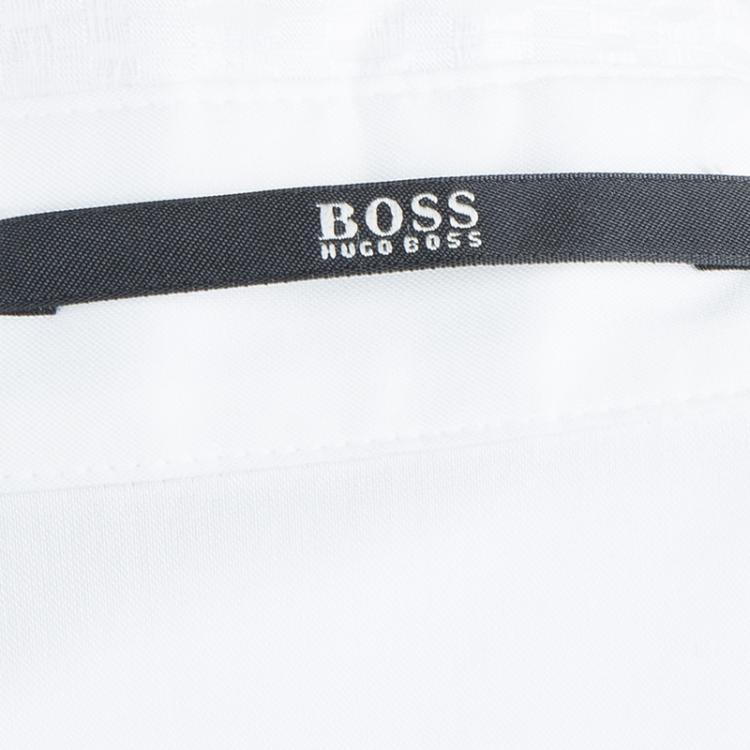 مملوكة مسبقًا Boss by Hugo Boss White Long Sleeve Blouse S