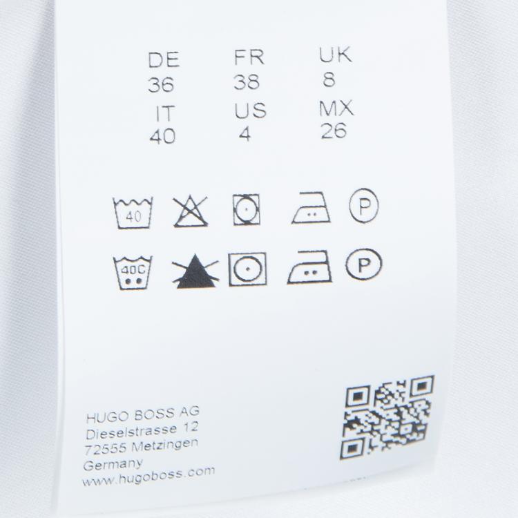 مملوكة مسبقًا Boss by Hugo Boss White Long Sleeve Blouse S