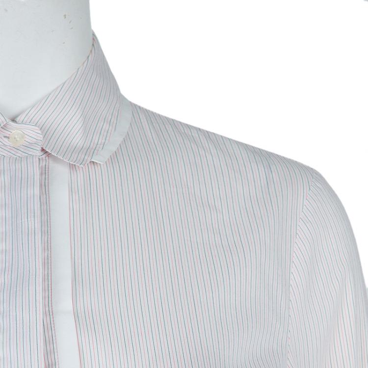Pre Owned Boss by Hugo Boss White Striped Long Sleeve Buttondown Shirt S