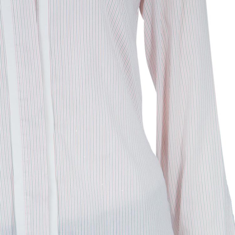 Pre Owned Boss by Hugo Boss White Striped Long Sleeve Buttondown Shirt S