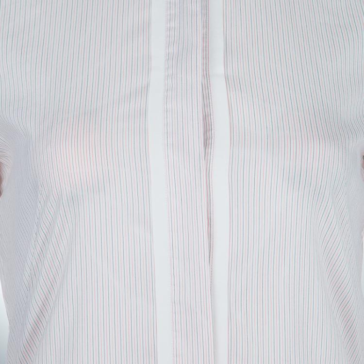 Pre Owned Boss by Hugo Boss White Striped Long Sleeve Buttondown Shirt S
