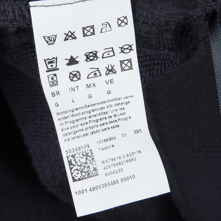 Pre Owned Boss By Hugo Boss Black Terry Cloth Applique Detail Pants L