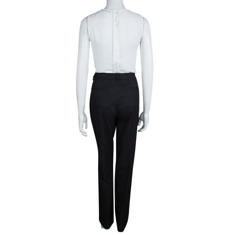 Pre Owned Boss Green By Hugo Boss Black Regular Fit Trousers L