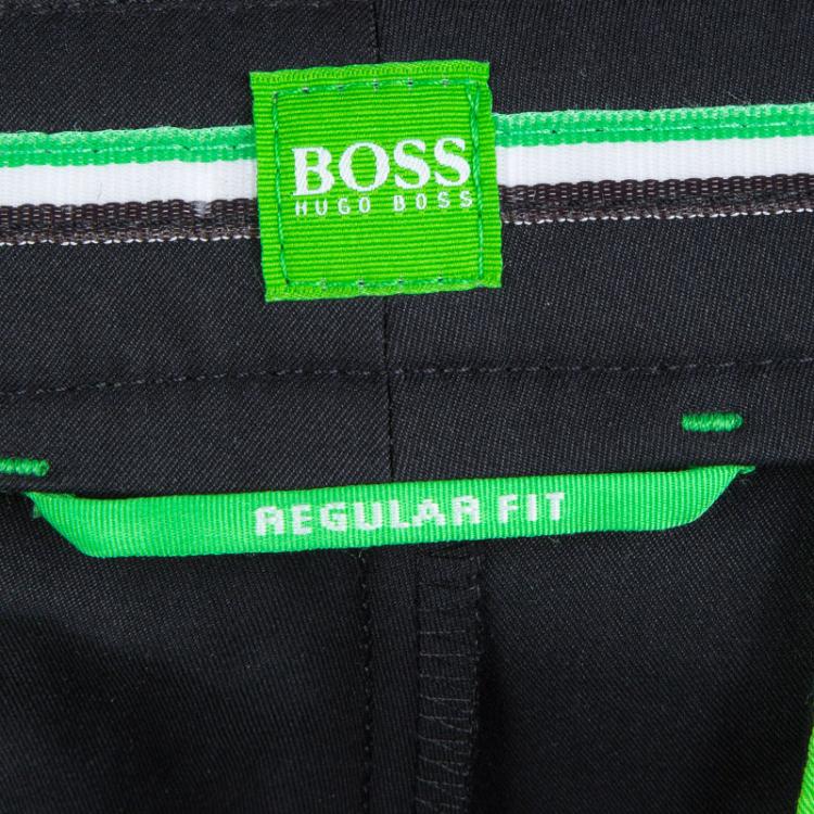 Pre Owned Boss Green By Hugo Boss Black Regular Fit Trousers L