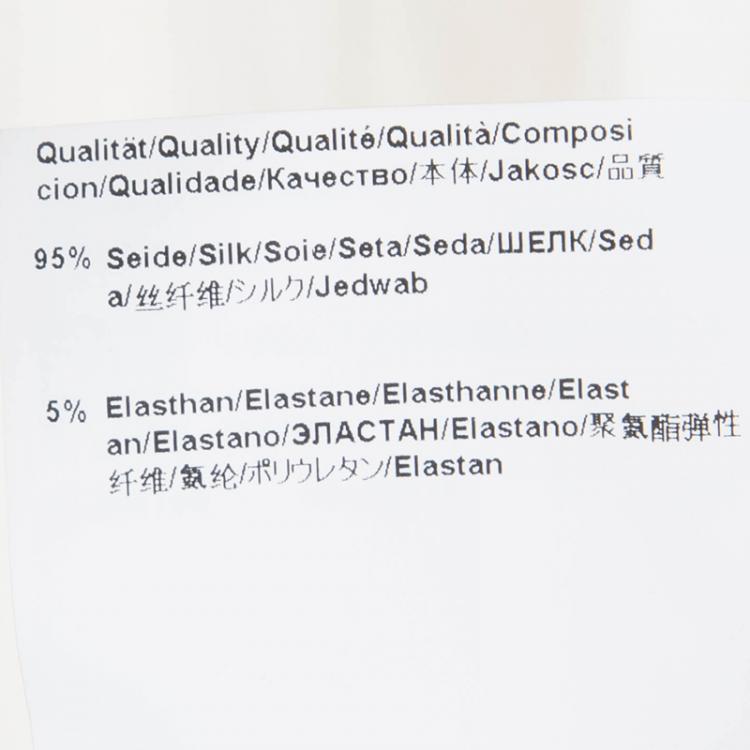 Pre Owned Boss By Hugo Boss Off White Silk Front Drape Detail Bivinia Blouse L