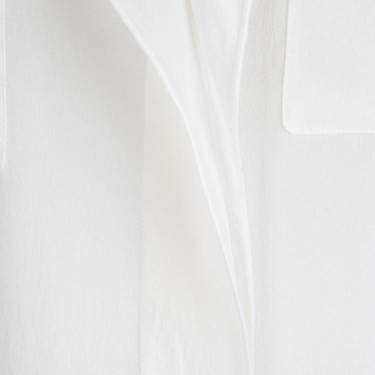 Pre Owned Boss By Hugo Boss Off White Silk Front Detail Long Sleeve Top M